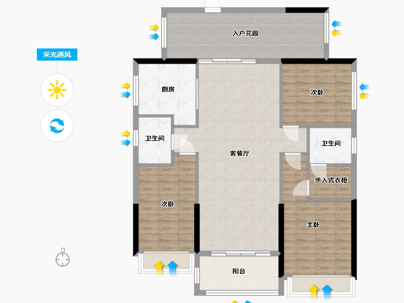 广东省-潮州市-锦峰天池-131.00-户型库-采光通风