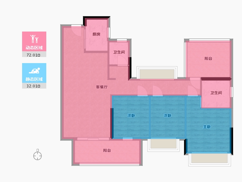 广西壮族自治区-南宁市-南宁恒力城-78.86-户型库-动静分区