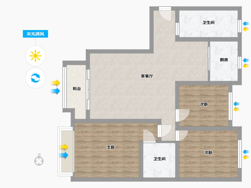 河北省-邯郸市-中岳虹桥嘉园-95.20-户型库-采光通风