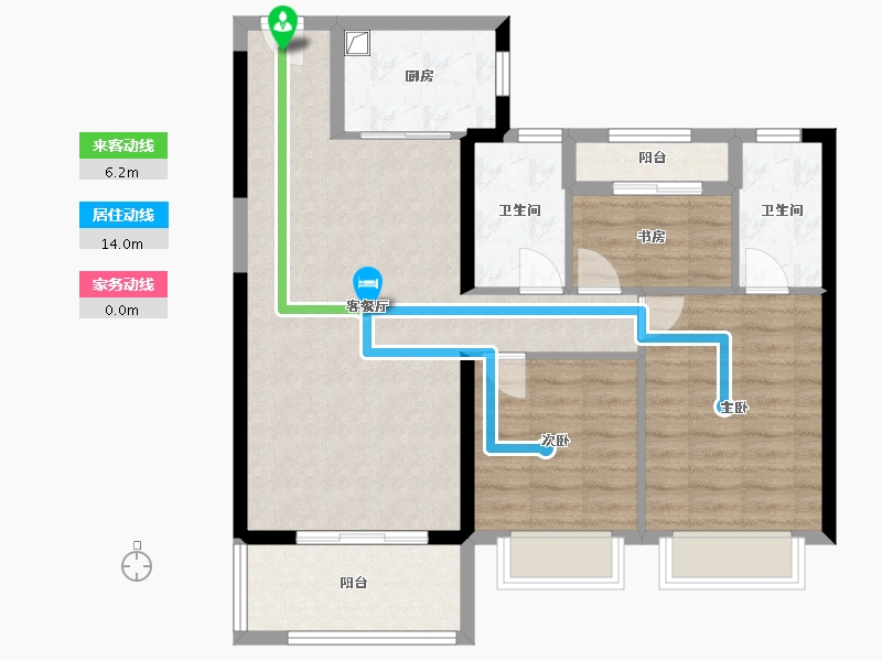 福建省-泉州市-蓝光雍锦府-86.40-户型库-动静线