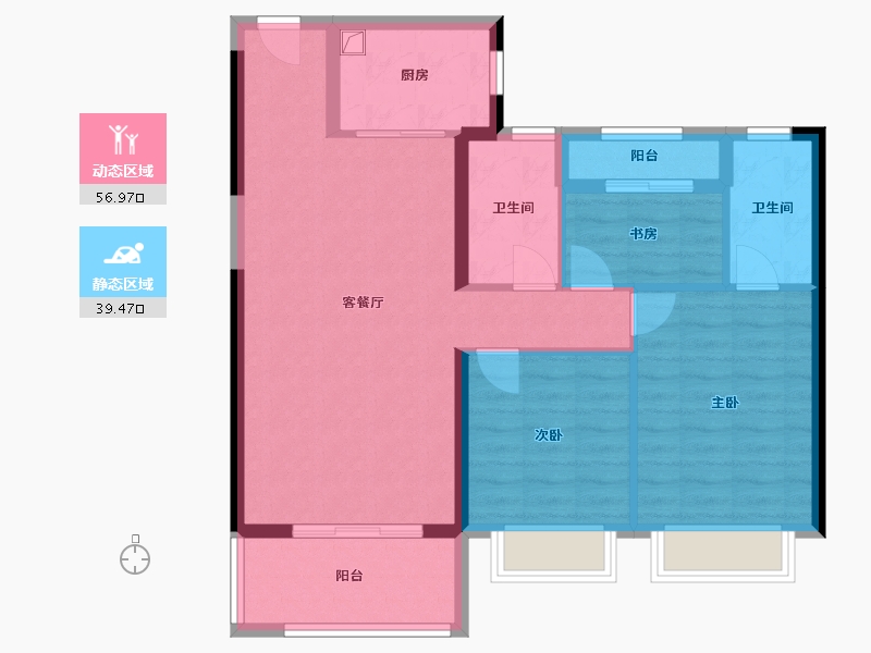 福建省-泉州市-蓝光雍锦府-86.40-户型库-动静分区