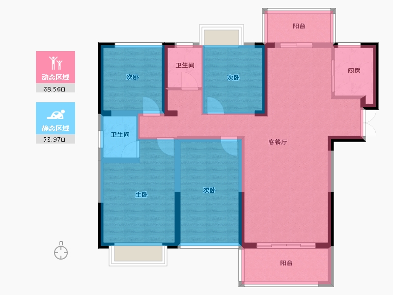 湖南省-永州市-双龙云溪府-125.00-户型库-动静分区