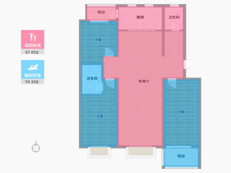 山东省-潍坊市-临朐县滨河社区-112.00-户型库-动静分区