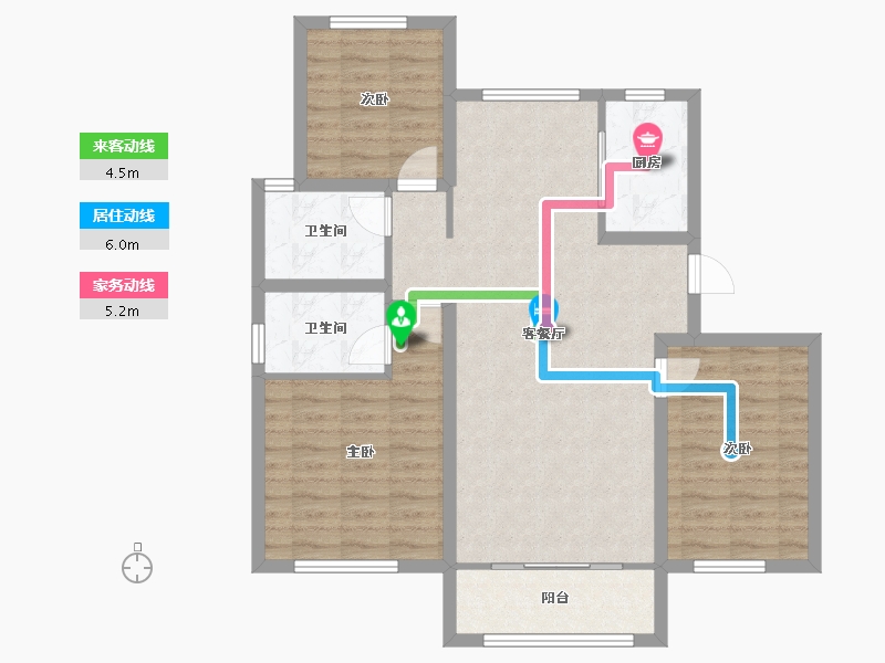 山东省-青岛市-上合嘉苑-96.00-户型库-动静线