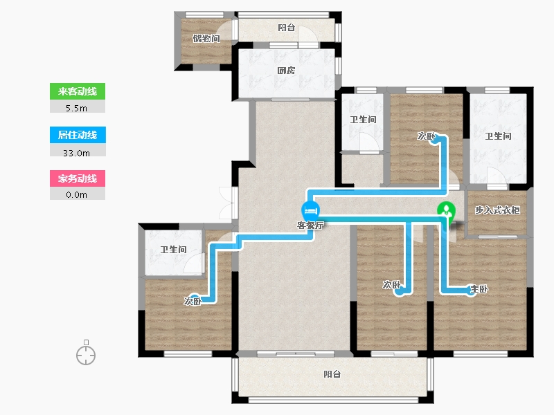 河南省-郑州市-名门翠园-157.60-户型库-动静线