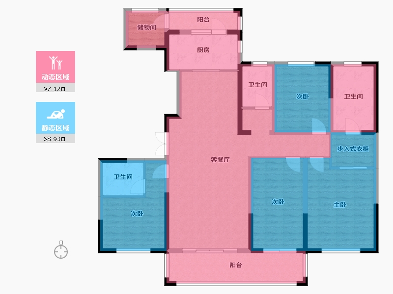 河南省-郑州市-名门翠园-157.60-户型库-动静分区