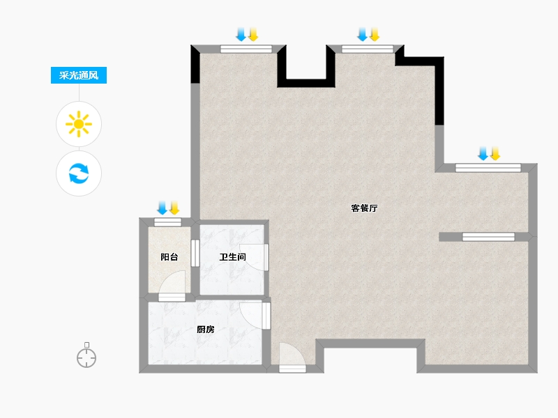 湖北省-武汉市-光谷世界城-80.00-户型库-采光通风