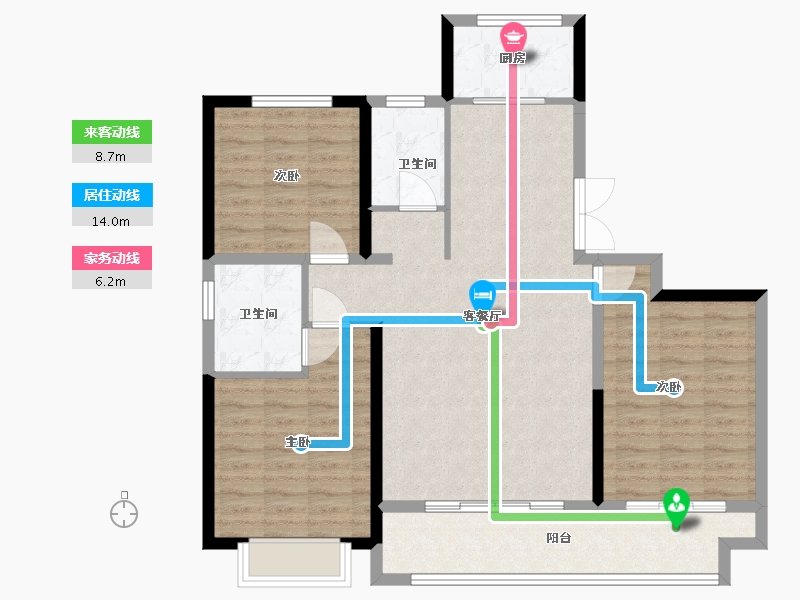 河南省-平顶山市-盛玺玲珑居-104.00-户型库-动静线