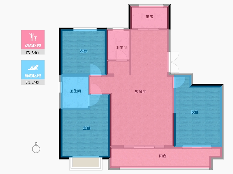 河南省-平顶山市-盛玺玲珑居-104.00-户型库-动静分区