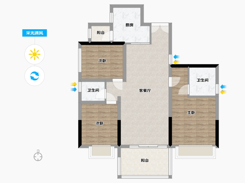 湖南省-株洲市-居然之家-102.96-户型库-采光通风