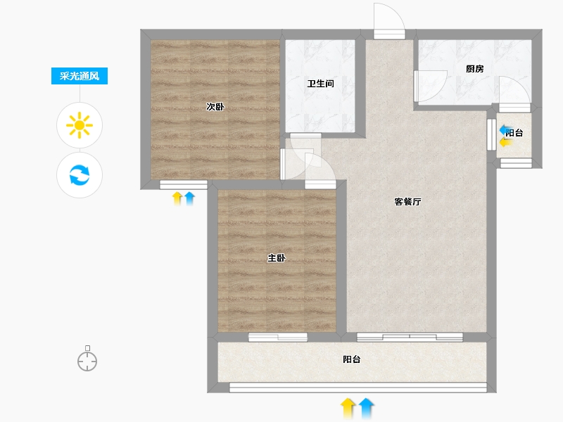 山西省-晋中市-王湖小区-70.10-户型库-采光通风