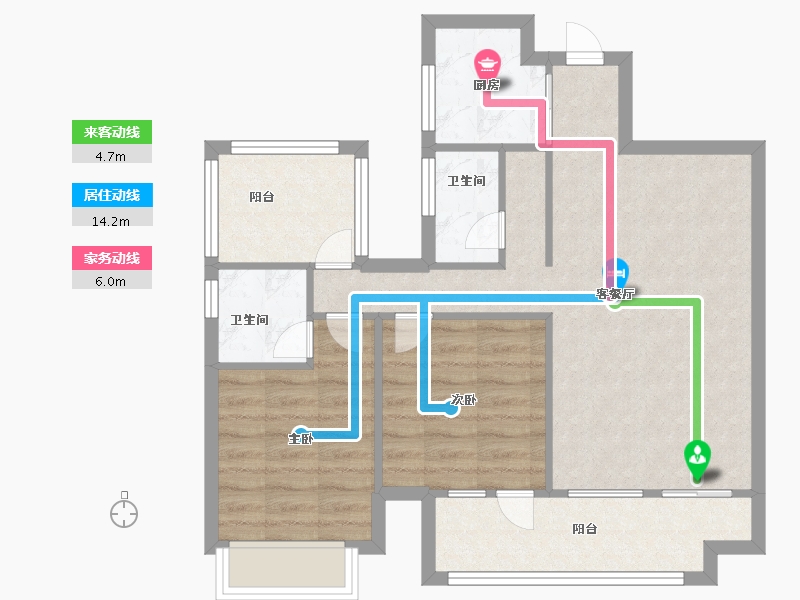 广西壮族自治区-南宁市-中鼎公园府-71.20-户型库-动静线