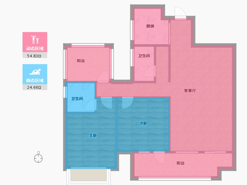 广西壮族自治区-南宁市-中鼎公园府-71.20-户型库-动静分区