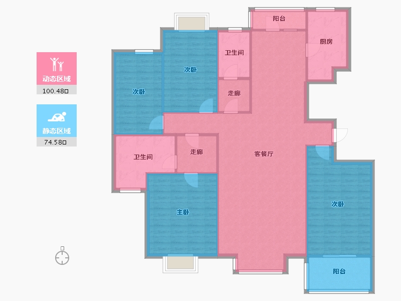 山东省-潍坊市-环翠花园-151.20-户型库-动静分区