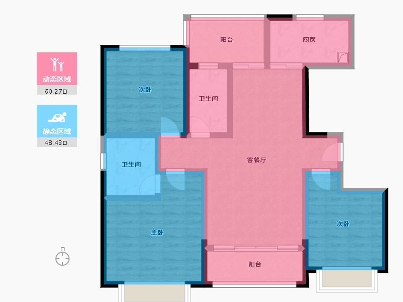 河北省-承德市-神栗花园-95.95-户型库-动静分区