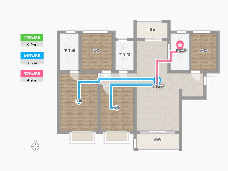 陕西省-西安市-融创西安宸院-106.00-户型库-动静线