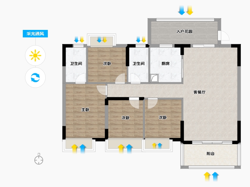 广东省-肇庆市-鸿益幸福湖畔-116.00-户型库-采光通风