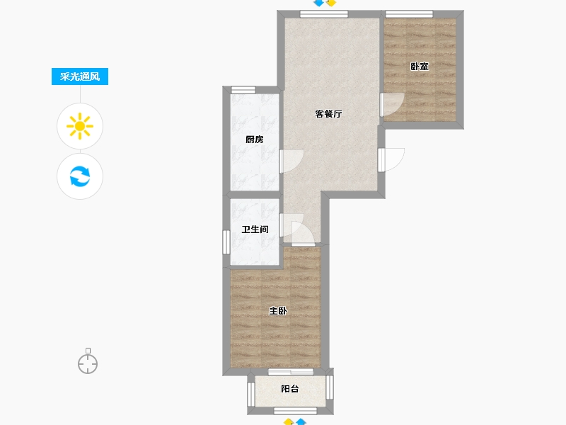 北京-北京市-顶秀金瑞家园-58.00-户型库-采光通风