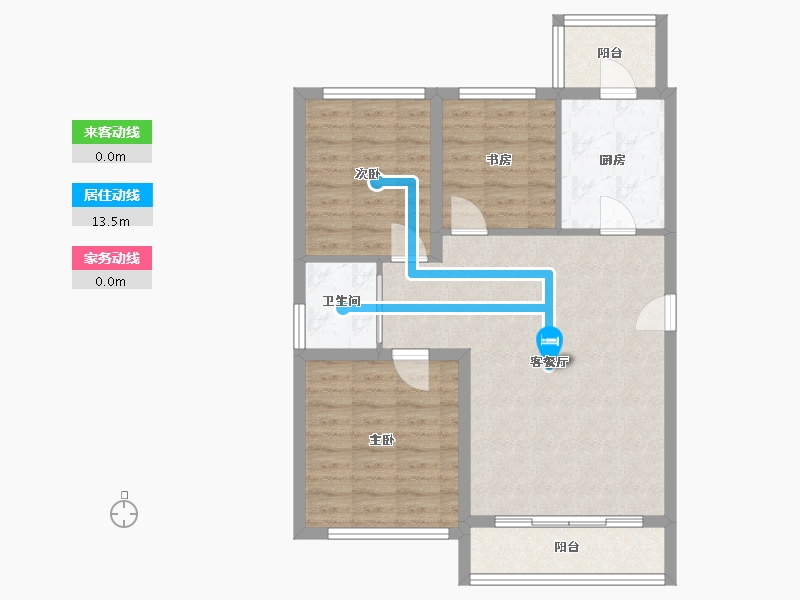 黑龙江省-大庆市-北湖院子-89.00-户型库-动静线