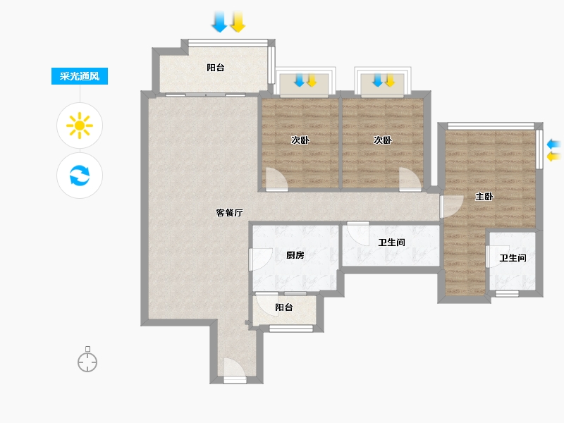 四川省-乐山市-兰台府-101.86-户型库-采光通风