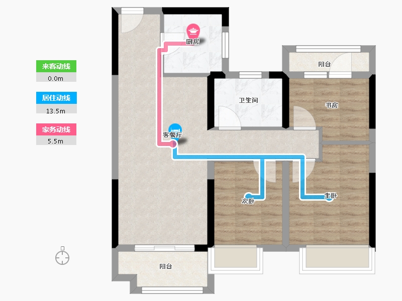 河南省-郑州市-美的智慧城-70.92-户型库-动静线