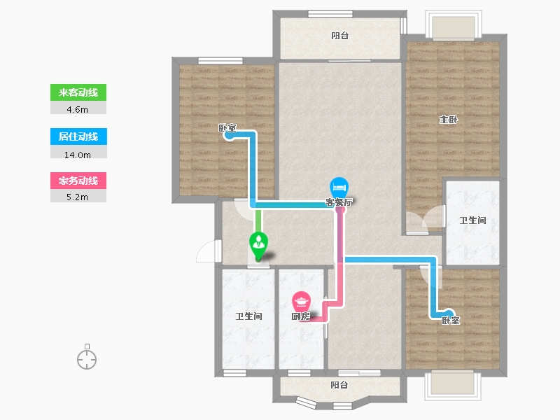 上海-上海市-新大洲华新家苑-119.70-户型库-动静线