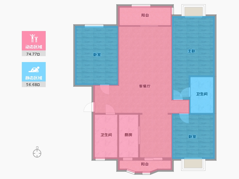 上海-上海市-新大洲华新家苑-119.70-户型库-动静分区