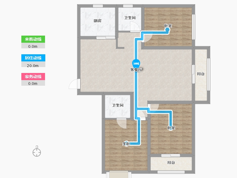 山西省-临汾市-晨光家园-90.00-户型库-动静线