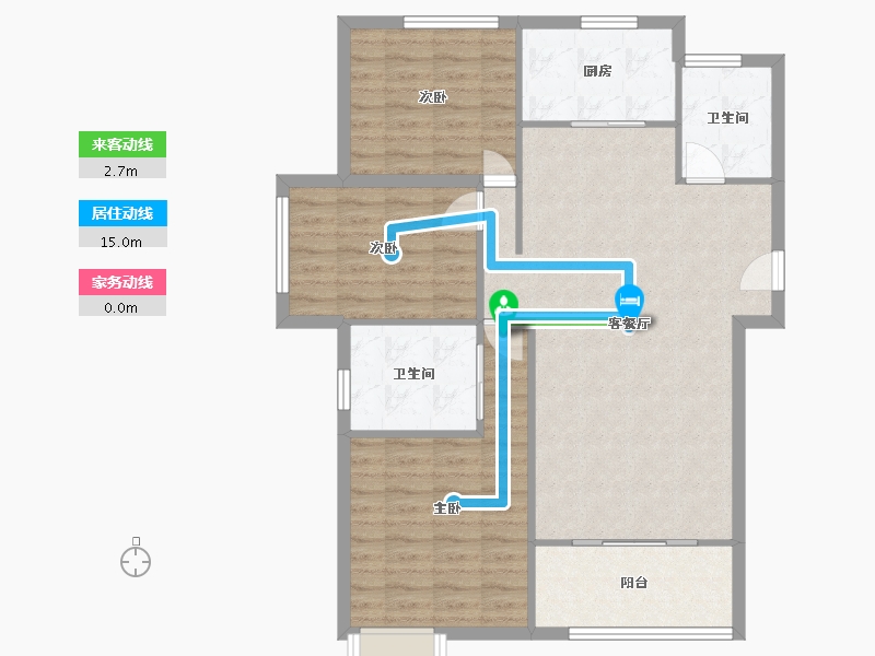 安徽省-宿州市-万璟观邸-101.16-户型库-动静线