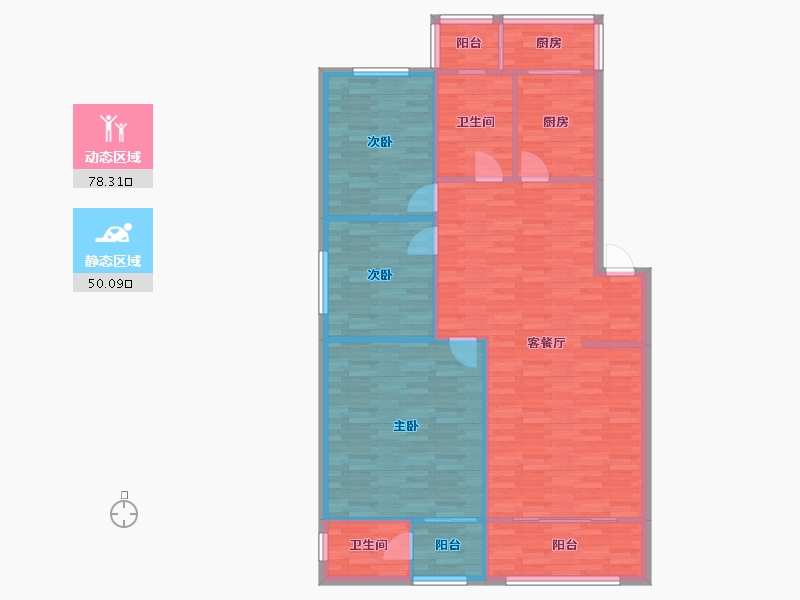 河南省-郑州市-中原检察院家属院-138.00-户型库-动静分区