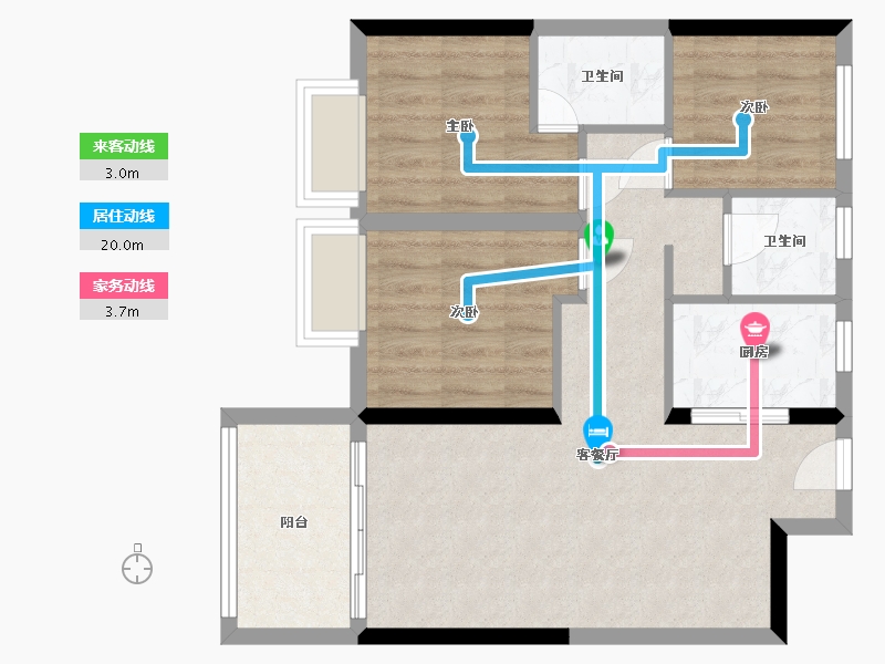 河南省-郑州市-兴港蒲公英东苑-78.00-户型库-动静线