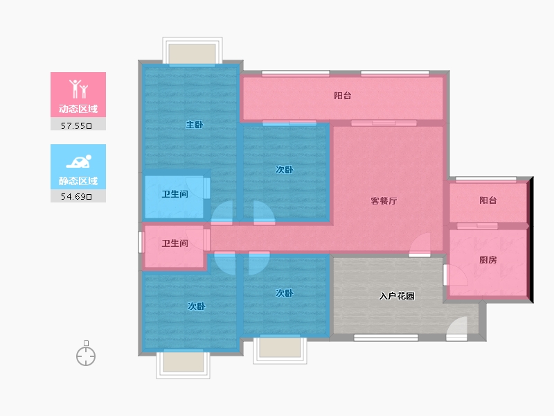 四川省-泸州市-阳光国际城-107.00-户型库-动静分区