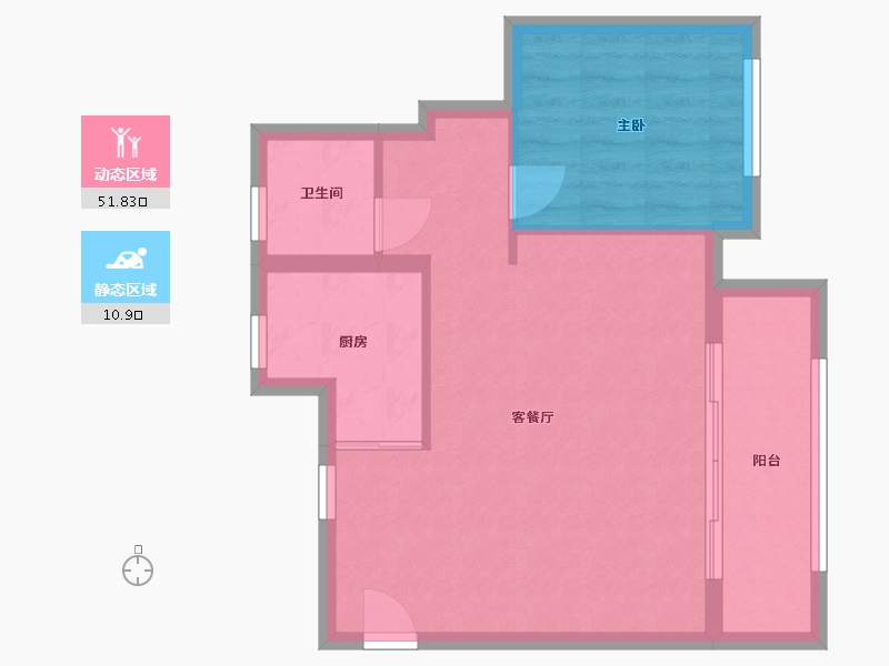 福建省-莆田市-涵江恒冠文昌府-56.80-户型库-动静分区