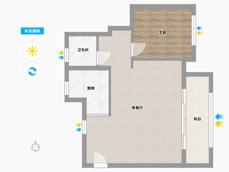 福建省-莆田市-涵江恒冠文昌府-56.80-户型库-采光通风