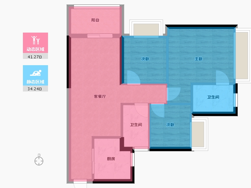 广东省-广州市-万科城市之光-78.40-户型库-动静分区