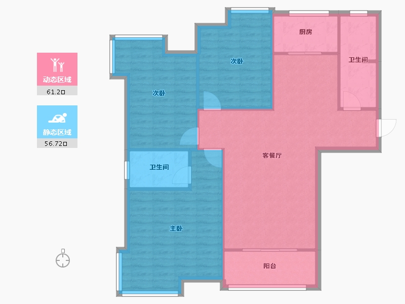 河南省-郑州市-高新·锦华苑-113.00-户型库-动静分区