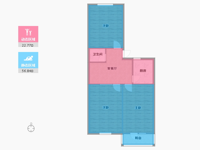 天津-天津市-屏花里-70.42-户型库-动静分区