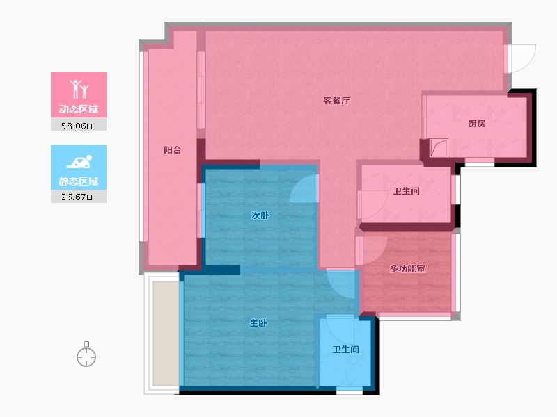 广东省-惠州市-金地招商中交未来花园-73.60-户型库-动静分区