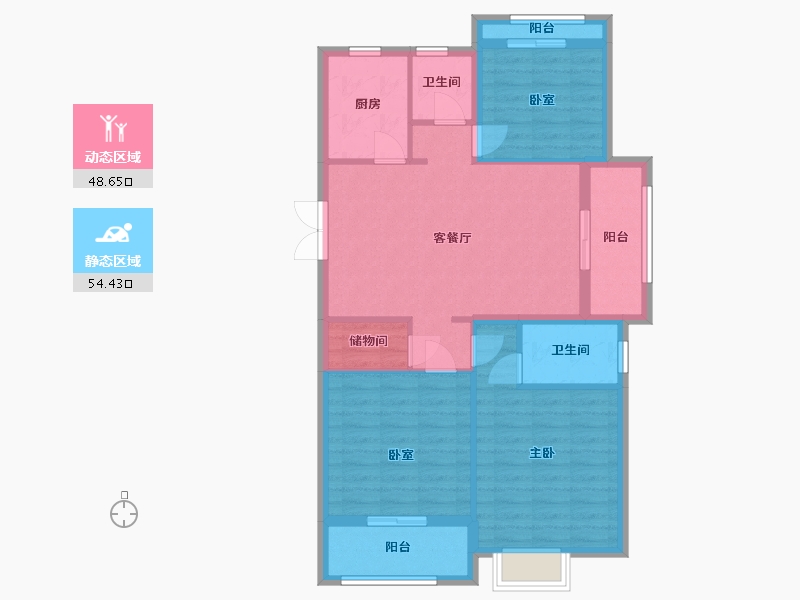 浙江省-台州市-城市之星-92.80-户型库-动静分区