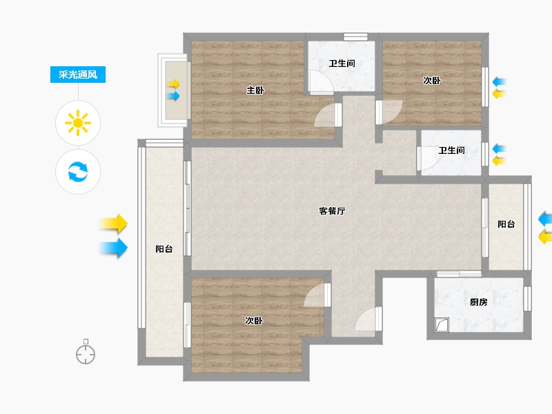 山东省-滨州市-丽晶国际-110.00-户型库-采光通风