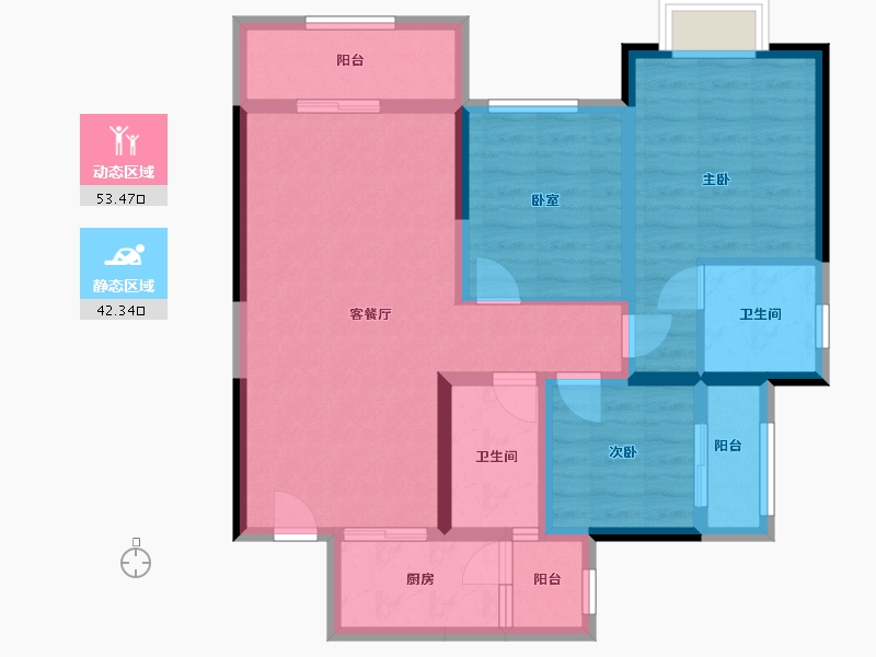 四川省-德阳市-蔚蓝半岛二期-85.60-户型库-动静分区