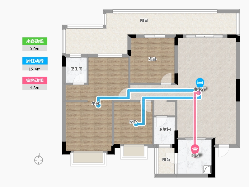 广西壮族自治区-南宁市-万科第五园-95.00-户型库-动静线