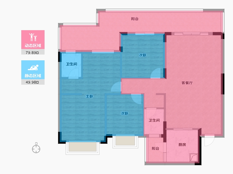 广西壮族自治区-南宁市-万科第五园-95.00-户型库-动静分区