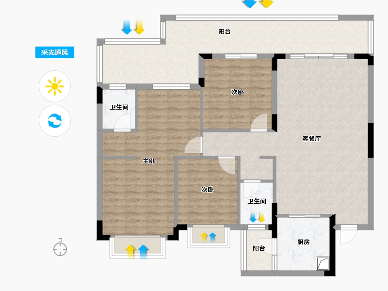 广西壮族自治区-南宁市-万科第五园-95.00-户型库-采光通风