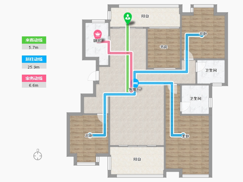 湖南省-长沙市-大唐印象-125.00-户型库-动静线