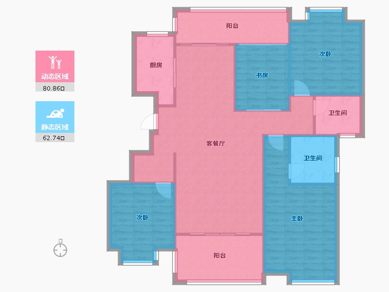 湖南省-长沙市-大唐印象-125.00-户型库-动静分区