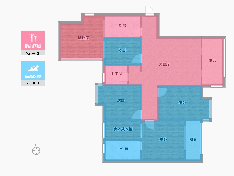 四川省-成都市-誉府世家-100.00-户型库-动静分区