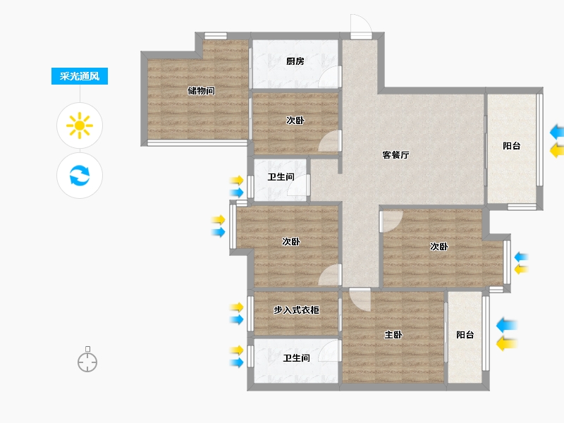 四川省-成都市-誉府世家-100.00-户型库-采光通风