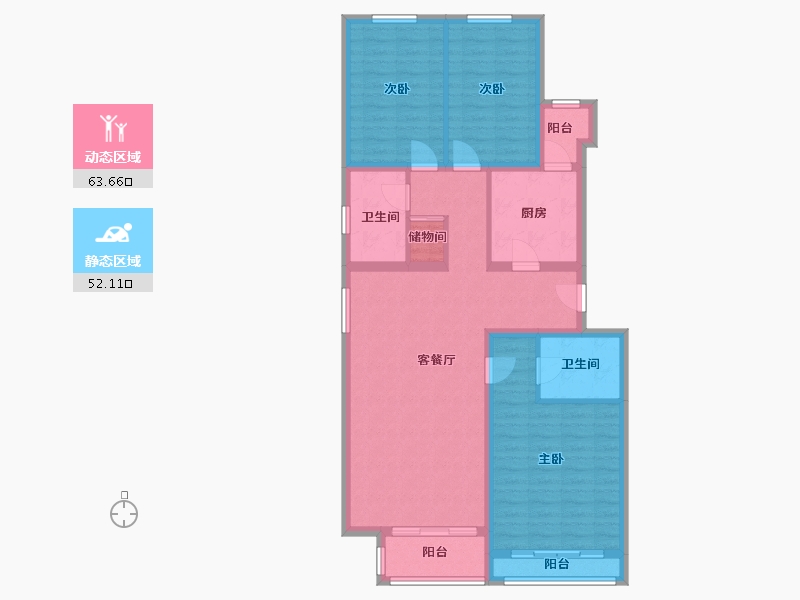 北京-北京市-和谐家园-一区-114.00-户型库-动静分区