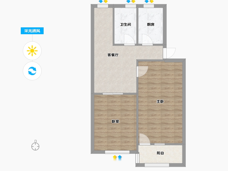 上海-上海市-芝巷小区-60.00-户型库-采光通风